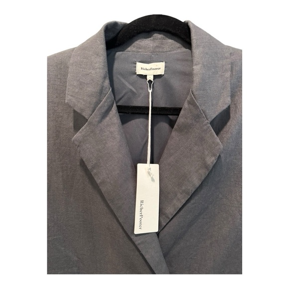 🩶 Richer Poorer Linen Blend Double-Breasted Blazer | Size S | NWT - Picture 4 of 6